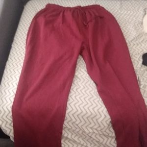 Red sweatpants